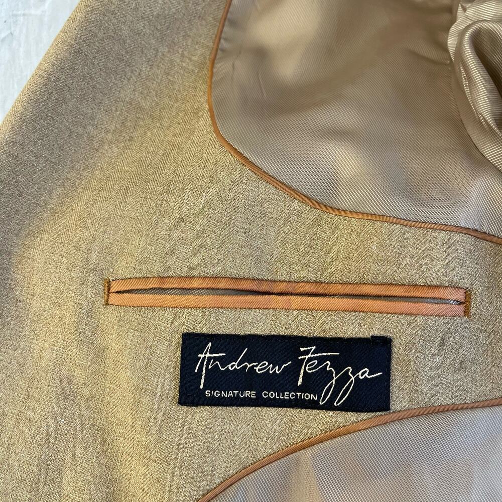 Andrew Fezza 2 Button Light Brown Tan Basic Suit … - image 3